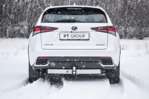 Фаркоп с накладкой из нерж. LEXUS NX с 2014 - съемный квадрат — изображение 6